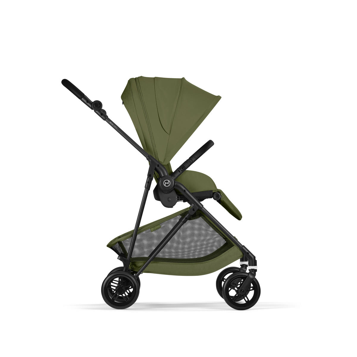 KINDERWAGEN  Melio Carbon  Moss Green  - Khaki/Schwarz, Basics, Textil/Metall (82-91/49/96,5 - 107cm) - cybex GOLD