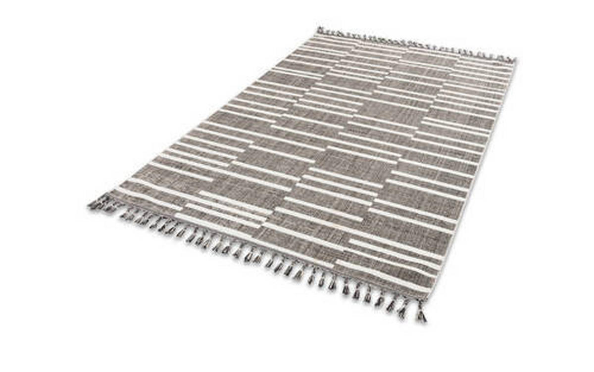 WEBTEPPICH 133/190 cm Grau, Weiß  - Weiß/Grau, Design, Textil (133/190cm) - Novel