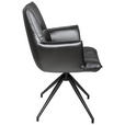 ARMLEHNSTUHL  in Eisen Lederlook  - Schwarz/Grau, Design, Textil/Metall (59/89,5/63cm) - Novel