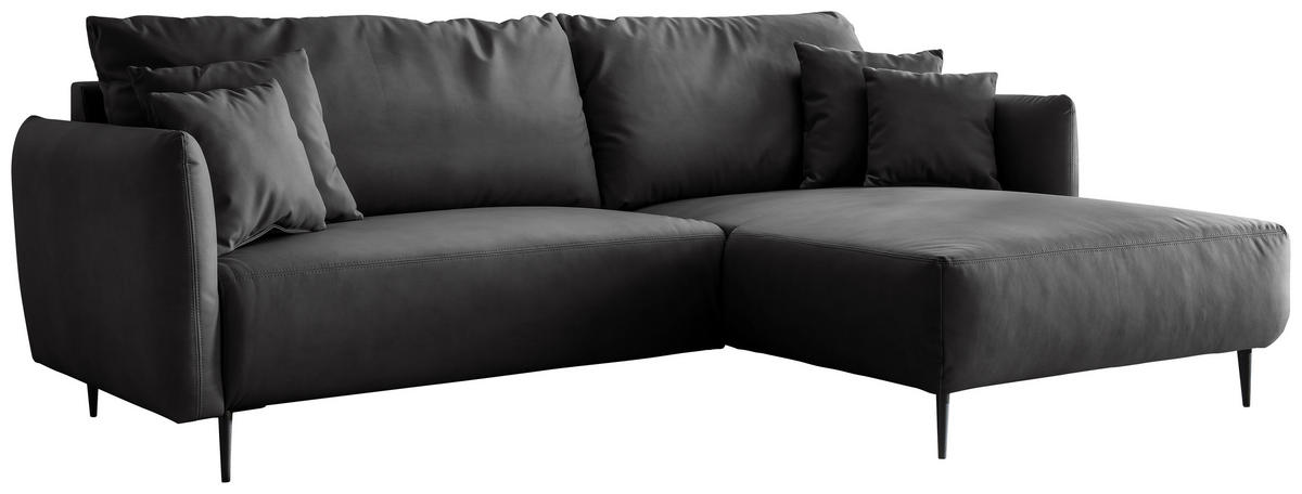 Freisteller von Livetastic ECKSOFA Schwarz Lederlook.
