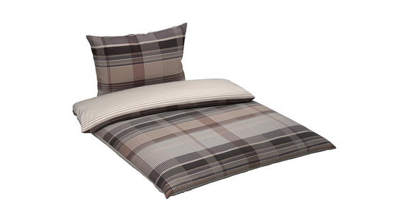 WENDEBETTWÄSCHE Satin 140/200 cm  - Taupe, KONVENTIONELL, Textil (140/200cm) - Novel