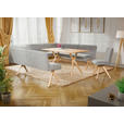 ECKBANK 172/218 cm Webstoff Hellgrau Eiche vollmassiv   - Eichefarben/Hellgrau, KONVENTIONELL, Holz/Textil (172/218cm) - Linea Natura