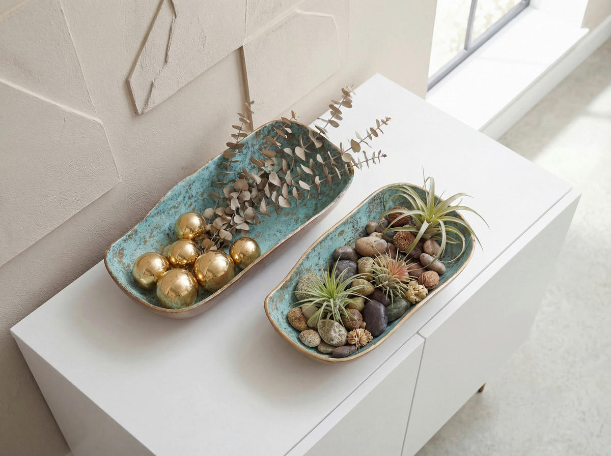 OKRASNA SKLEDA     40/16/8 cm         - zlate barve, Design, kovina (40/16/8cm) - Livetastic