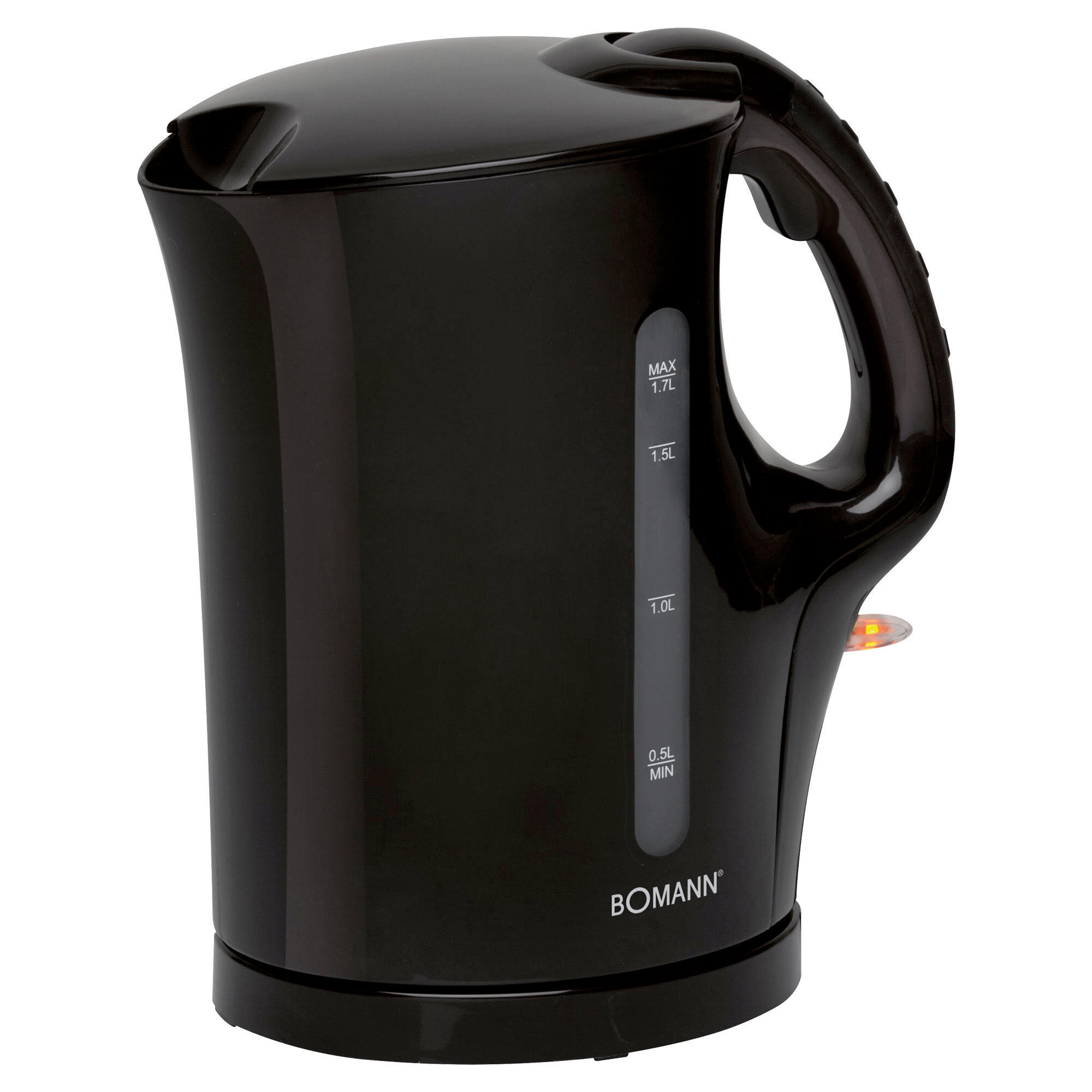 WASSERKOCHER 1,7 L  - Schwarz, Basics, Kunststoff (13,4/25,0/21,7cm) - Bomann