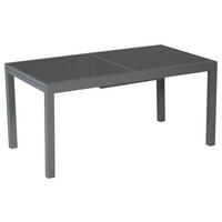 GARTENTISCH 160/90/75,5 cm  - Graphitfarben, MODERN, Glas/Metall (160/90/75,5cm) - Gardenson