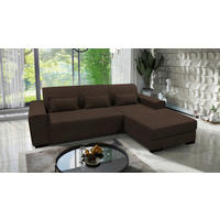 ECKSOFA Braun Struktur, Bouclé  - Schwarz/Braun, Design, Kunststoff/Textil (270/175cm) - MID.YOU
