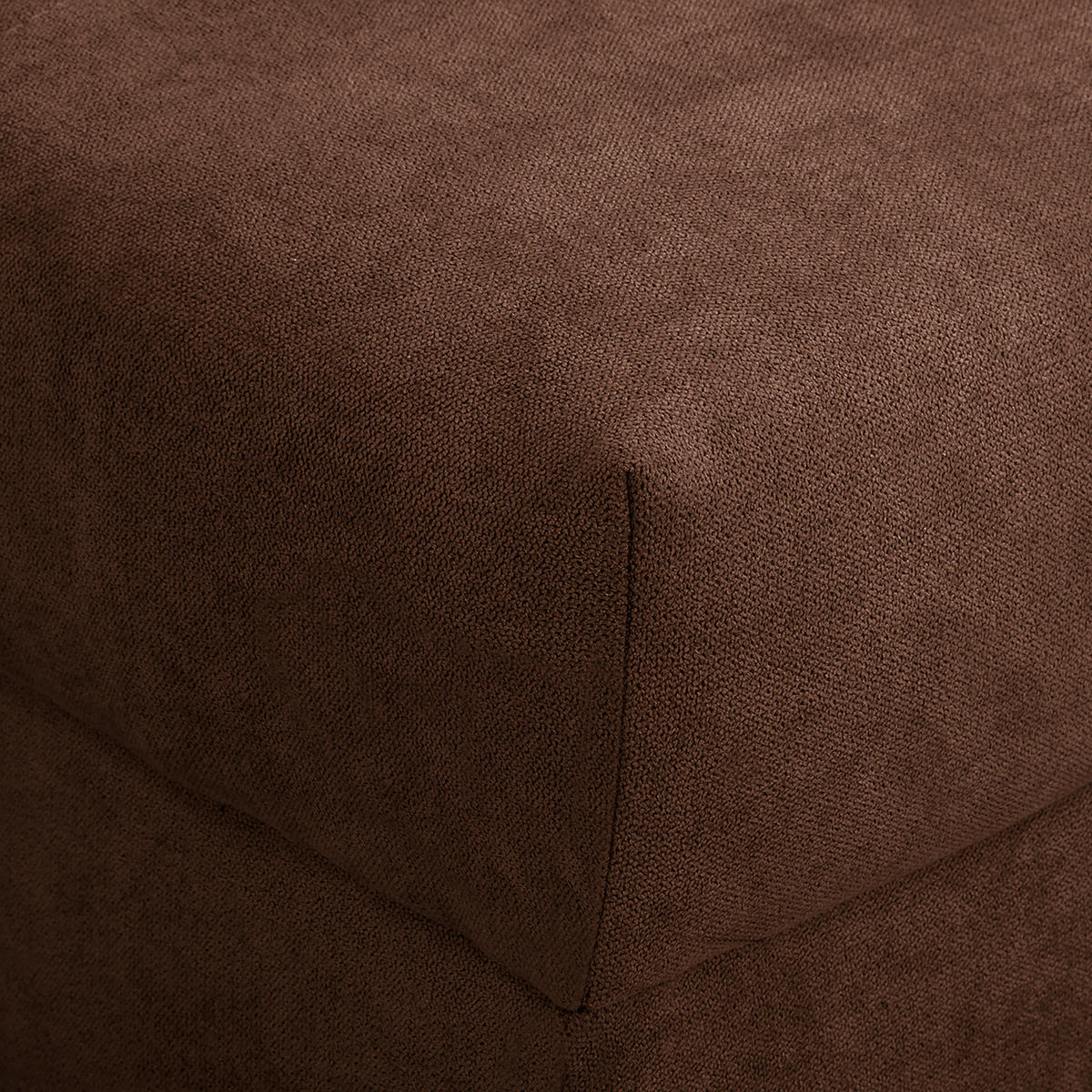 ECKSOFA inkl. Hocker Ariella in Mikrofaser Dunkelbraun  161/231 cm  - Dunkelbraun/Naturfarben, Design, Holz/Textil (161/231cm) - Livetastic