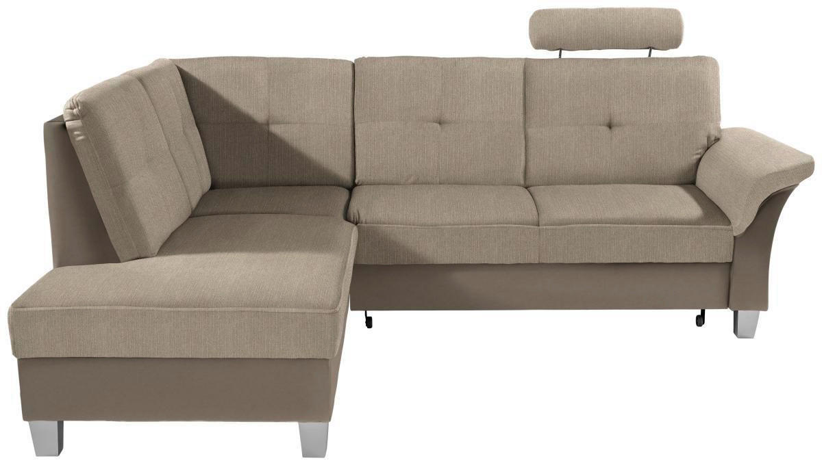 ECKSOFA in Webstoff Schlammfarben, Beige  - Schlammfarben/Beige, Konventionell, Holz/Textil (196/245cm) - Livetastic