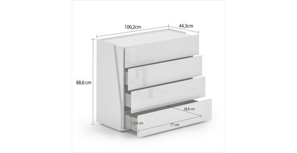 KOMMODE in 100,2/88,6/44,3 cm - Schwarz/Weiß, Design, Holzwerkstoff/Kunststoff (100,2/88,6/44,3cm) - Novel