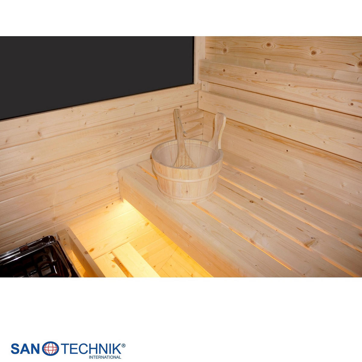 SAUNA für 6 Personen Hanko  - Fichtefarben, KONVENTIONELL, Holz (210/180/210cm) - Sanotechnik