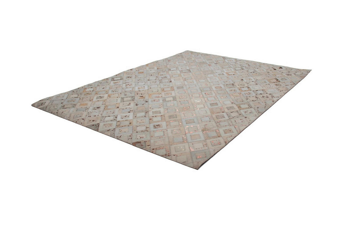FLACHWEBETEPPICH 80/150 cm Spark 110 Elfenbein Chrom Chromfarben, Beige  - Chromfarben/Beige, Design, Leder/Textil (80/150cm) - Novel