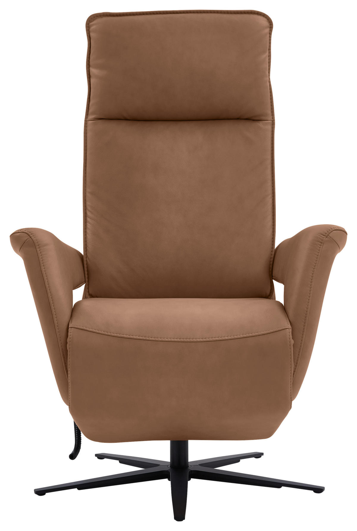 RELAXSESSEL in Leder Braun  - Schwarz/Braun, Design, Leder/Metall (83/123/87cm) - Valdera