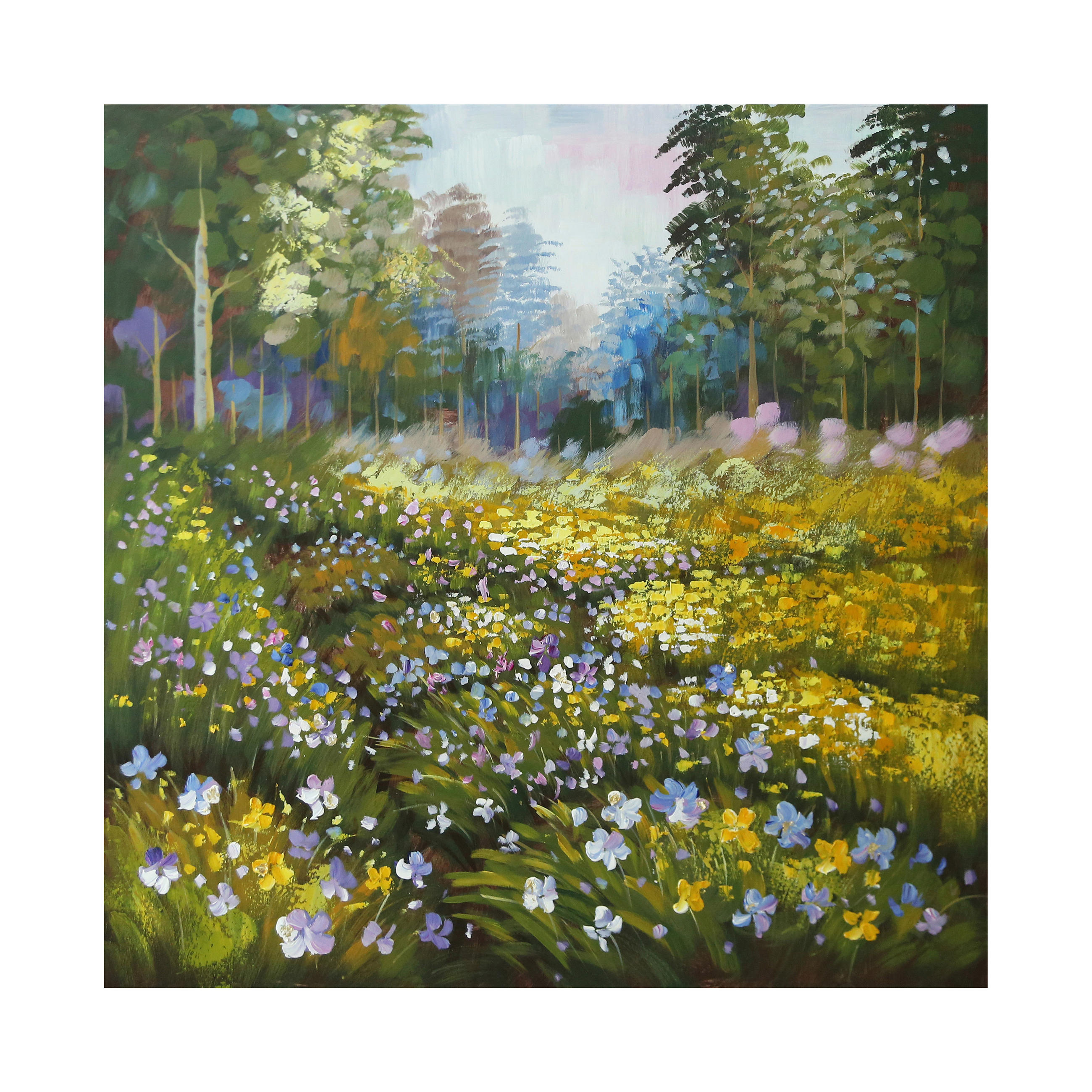 ULJANA SLIKA  100/100 cm       - pink/zelena, Konvencionalno, drvo/tekstil (100/100cm) - Monee