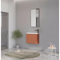 BADEZIMMER 3-teilig  in  - Weiß Hochglanz/Orange, MODERN, Keramik/Holzwerkstoff (60/140/22cm) - MID.YOU