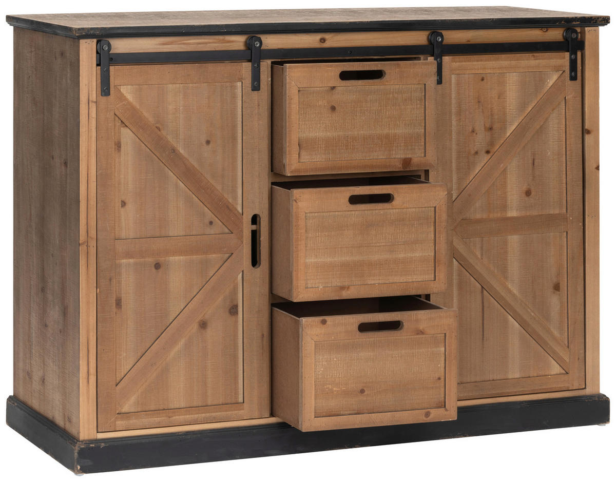 HIGHBOARD  in 120/86/40 cm  - Schwarz/Naturfarben, LIFESTYLE, Holz/Holzwerkstoff (120/86/40cm) - Livetastic