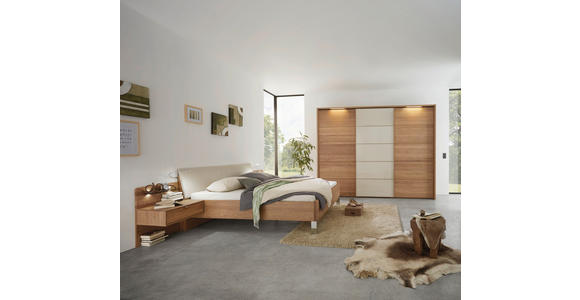 SCHLAFZIMMER in Eichefarben, Champagner - Champagner/Eichefarben, Design, Glas/Holz (180cm) - Dieter Knoll