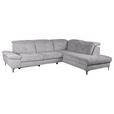 ECKSOFA Greige Webstoff  - Greige/Schwarz, KONVENTIONELL, Textil/Metall (288/225cm) - Carryhome