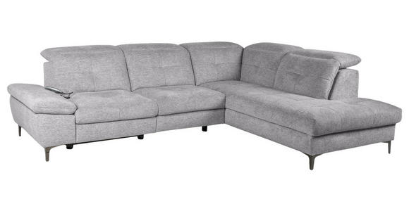 ECKSOFA Greige Webstoff  - Greige/Schwarz, KONVENTIONELL, Textil/Metall (288/225cm) - Carryhome