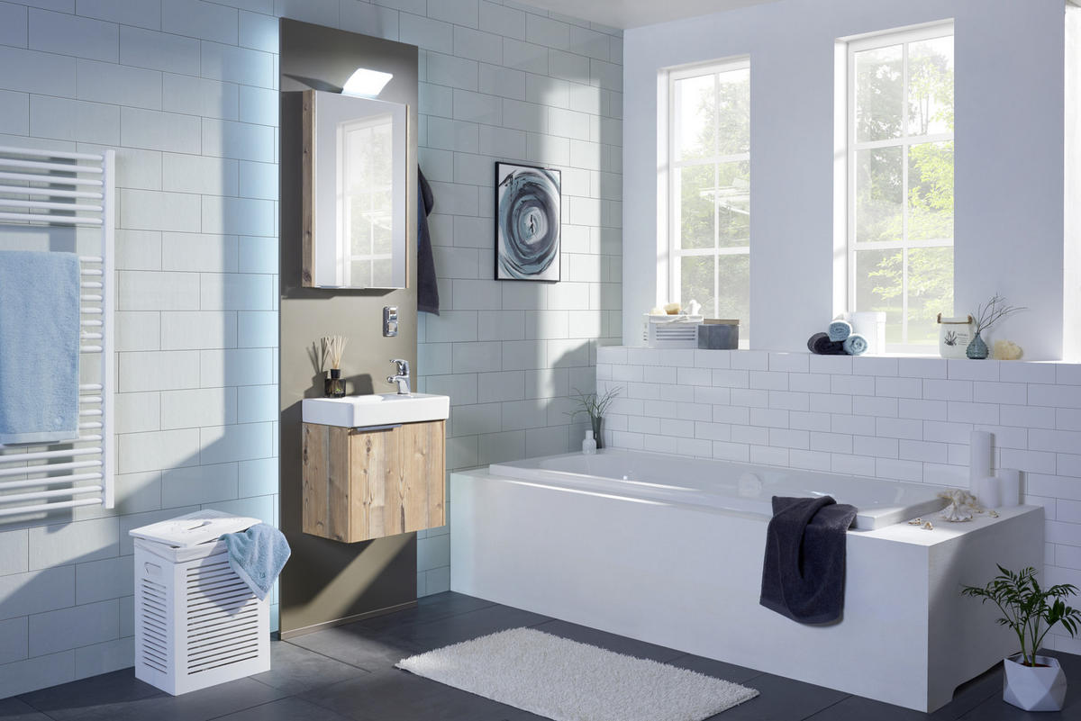BADEZIMMER  in 64 cm  - Fichtefarben/Braun, KONVENTIONELL, Glas/Keramik (64cm) - Moderano