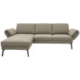 ECKSOFA  in Flachgewebe Sandfarben  175-224/255-365 cm  - Sandfarben/Schwarz, Design, Textil/Metall (175-224/255-365cm) - Dieter Knoll