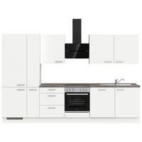 BUCĂTĂRIE FĂRĂ ELECTROCASNICE  - alb/culoare inox, Modern, metal/material pe bază de lemn (330cm) - Nobilia