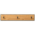 HAKENLEISTE  in Wildeiche furniert Anthrazit, Eichefarben  - Eichefarben/Anthrazit, Natur, Holz/Metall (85/12/3cm) - Linea Natura