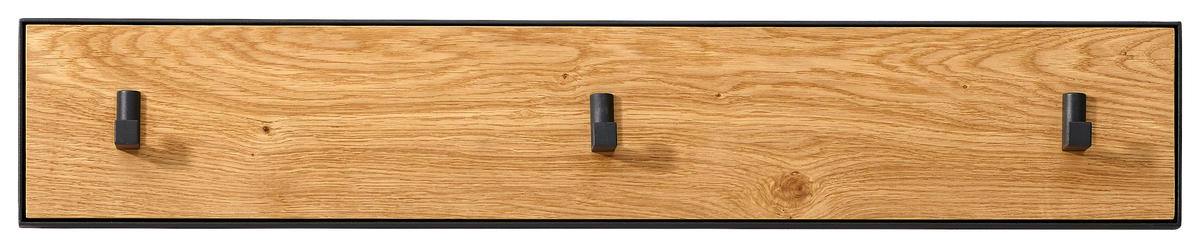 HAKENLEISTE  in Wildeiche furniert Eichefarben, Anthrazit  - Eichefarben/Anthrazit, Natur, Holz/Metall (85/12/3cm) - Linea Natura