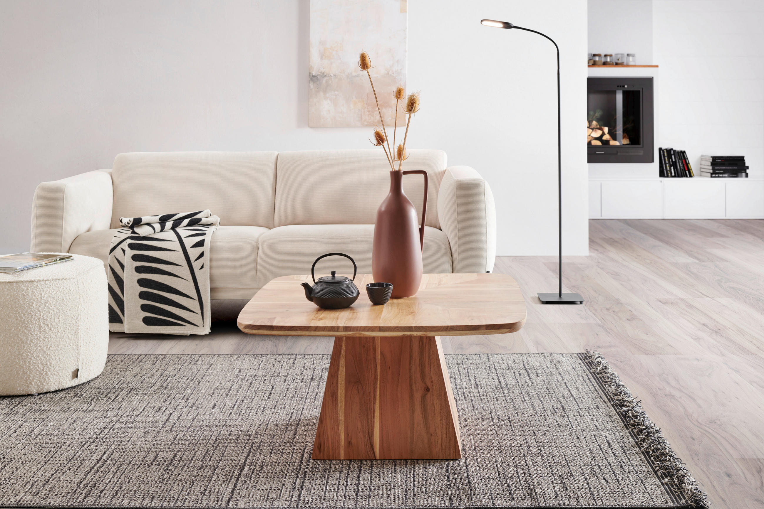 COUCHTISCH Akazie vollmassiv quadratisch Akaziefarben  - Akaziefarben, Design, Holz (80/40/80cm) - Livetastic