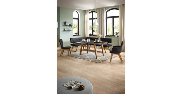ECKBANK 205/155 cm in Anthrazit, Eichefarben - Eichefarben/Anthrazit, KONVENTIONELL, Holz/Textil (205/155cm) - Dieter Knoll