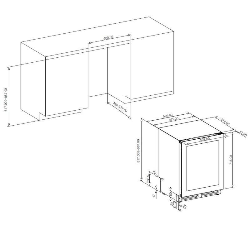 WEINKÜHLSCHRANK AVU50PLATINUM  - Schwarz, Basics, Glas/Holz (59,5/81,7/57,0cm)