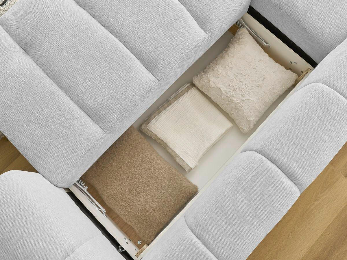 ECKSCHLAFSOFA FUJI Leinenoptik Hellgrau  inkl.  - Hellgrau/Schwarz, MODERN, Kunststoff/Textil (160/292cm)