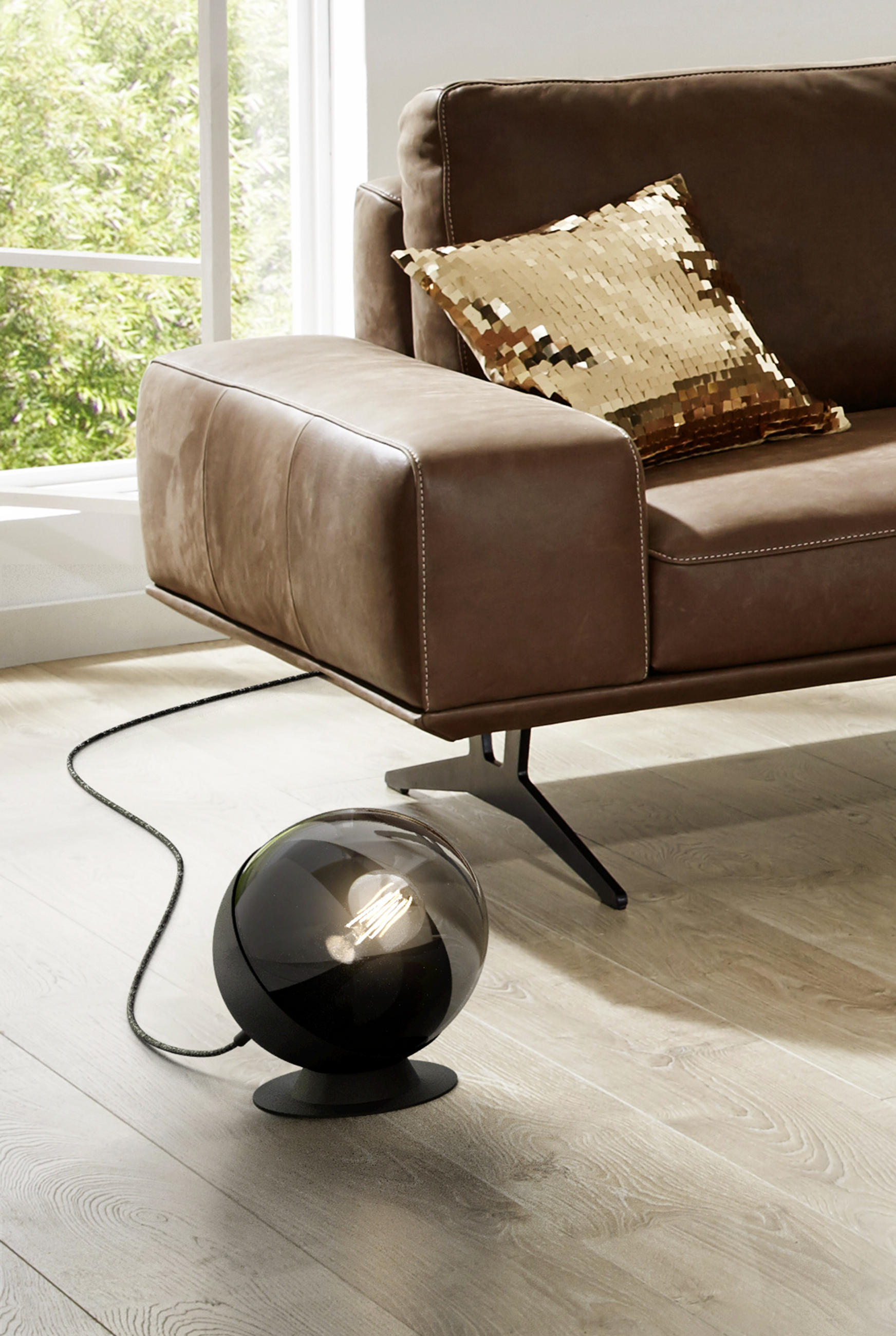 BORDSLAMPA 20/22 cm   - svart/transparent, Design, metall/glas (20/22cm) - Dieter Knoll