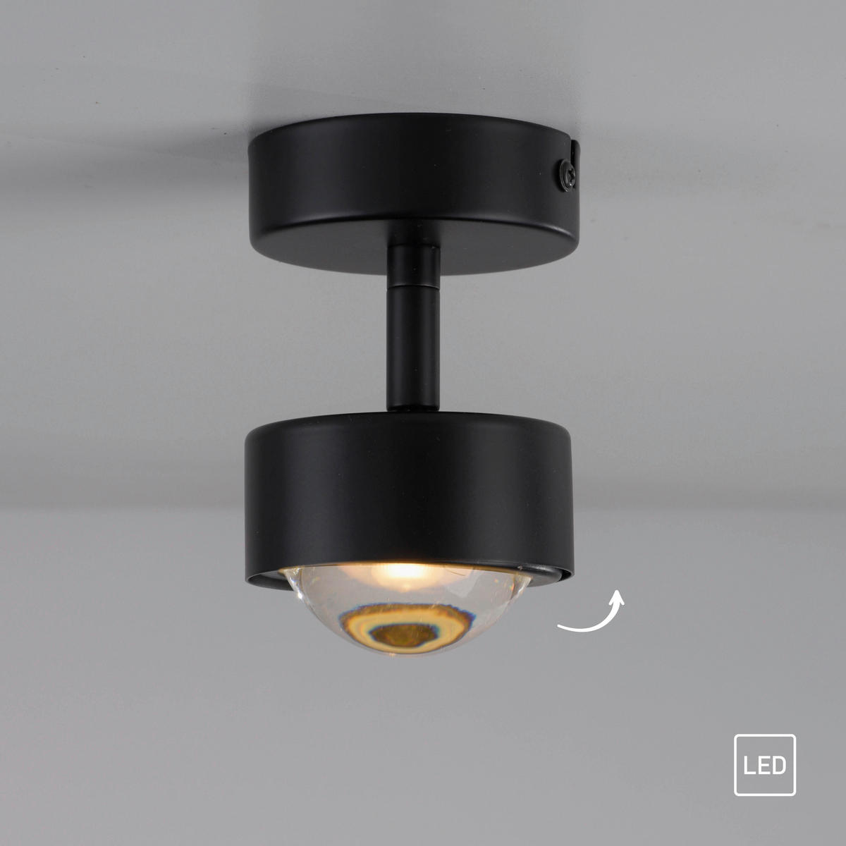 LED-DECKENLEUCHTE 10,5/8/12,5 cm   - Schwarz, Design, Kunststoff/Metall (10,5/8/12,5cm) - Schöner Wohnen
