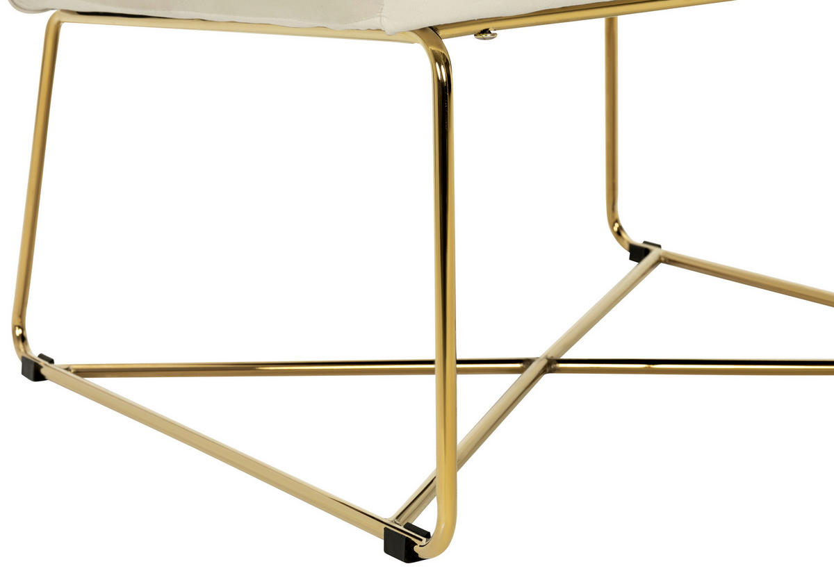 STUHL - Goldfarben/Naturfarben, Design, Textil/Metall (84/85/61cm) - MID.YOU