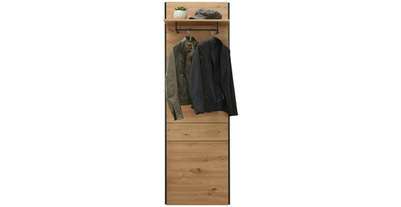 GARDEROBENPANEEL 58/184/31,6 cm - Eichefarben/Schwarz, KONVENTIONELL, Holzwerkstoff (58/184/31,6cm) - Voleo