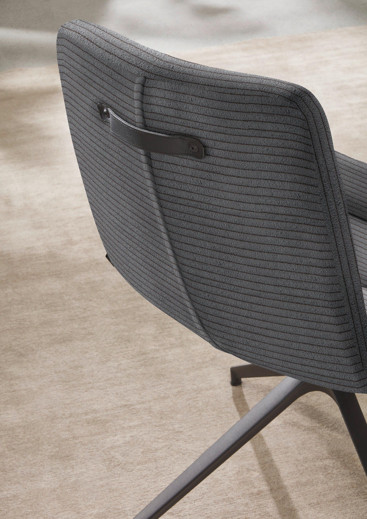 ARMLEHNSTUHL  in Cord  - Dunkelgrau/Schwarz, Design, Textil/Metall (61/88/66cm) - Dieter Knoll