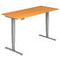 SCHREIBTISCH - Silberfarben/Buchefarben, KONVENTIONELL, Holzwerkstoff/Metall (180/63,5-128,5/80cm) SCHREIBTISCH - Silberfarben/Buchefarben, KONVENTIONELL, Holzwerkstoff/Metall (180/63,5-128,5/80cm)