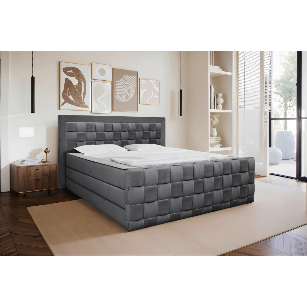 Livetastic POSTEL BOXSPRING, 180/200 cm, barvy grafitu