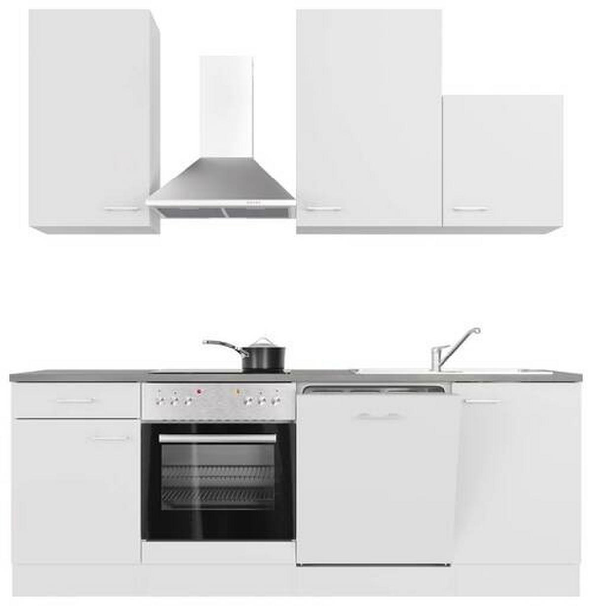 KUCHYNSKÁ LINKA LUCCA 220 - sivohnedá/biela, Modern, kompozitné drevo/plast (220cm) - FlexWell
