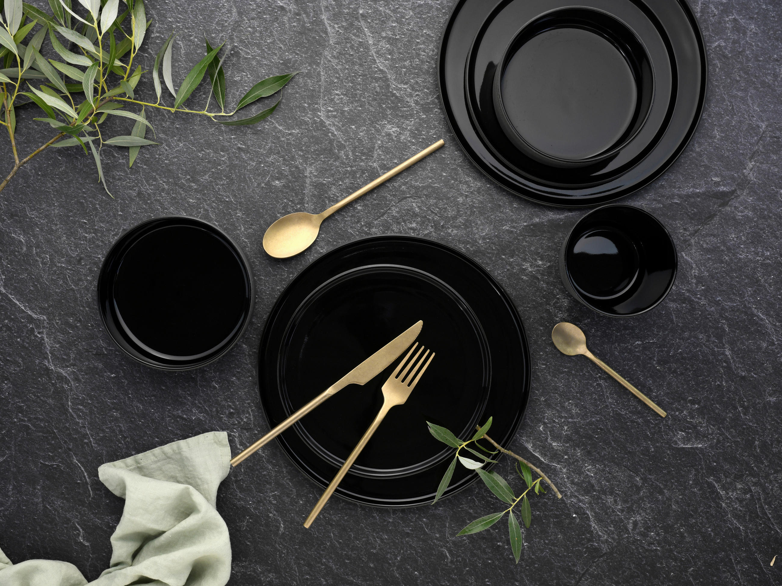 SET MATTALLRIKAR  - svart, Basics, keramik (26/26/2cm) - Creatable