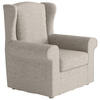 OHRENSESSEL in Flachgewebe Creme  - Edelstahlfarben/Creme, Design, Textil/Metall (88/105/90cm) - Livetastic