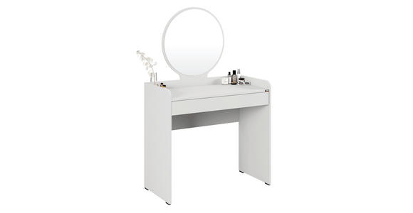 SCHMINKTISCH 90/47/142 cm, Weiß  - Weiß, Design, Glas/Holzwerkstoff (90/47/142cm) - Carryhome