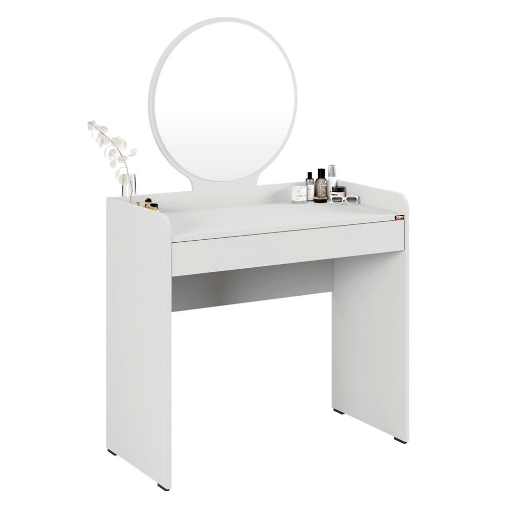 SCHMINKTISCH Weiß  - Weiß, Design, Glas/Holzwerkstoff (90/47/142cm) - Carryhome