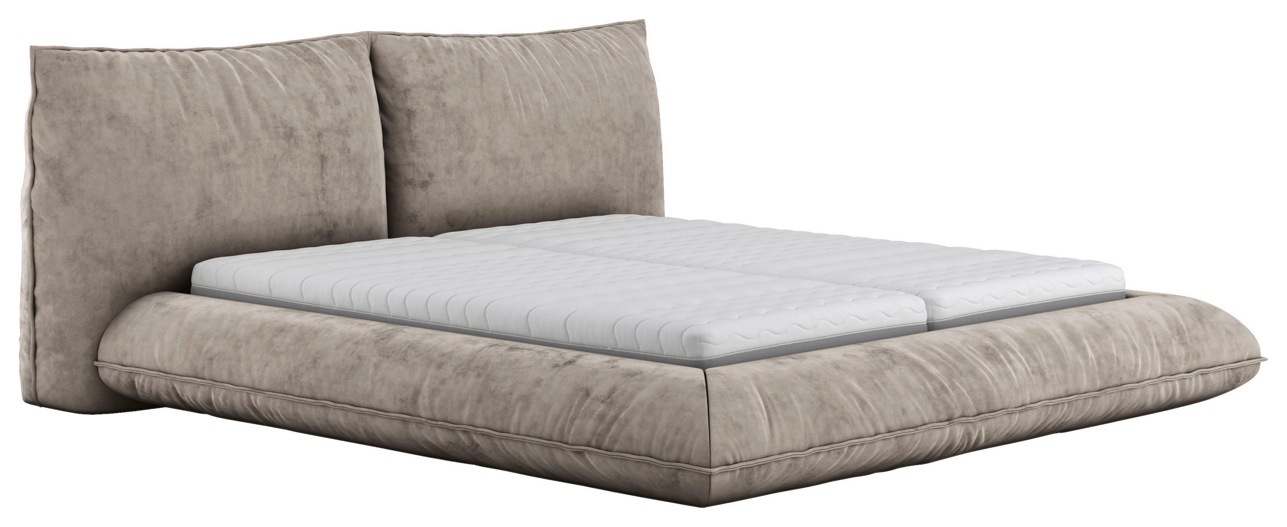 POLSTERBETT 200/200 cm,  in Dunkelbraun,  - Dunkelbraun/Schwarz, Design, Textil/Metall (200/200cm) - Belluti