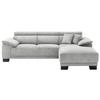 ECKSOFA in Cord Grau  - Schwarz/Grau, Design, Holz/Textil (270/174cm) - Pure Home Lifestyle