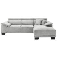 ECKSOFA in Cord Grau  - Schwarz/Grau, Design, Holz/Textil (270/174cm) - Pure Home Lifestyle