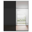 SCHWEBETÜRENSCHRANK 181/223/68 cm 2-türig Schwarz  - Schwarz, KONVENTIONELL, Glas/Holzwerkstoff (181/223/68cm) - Novel