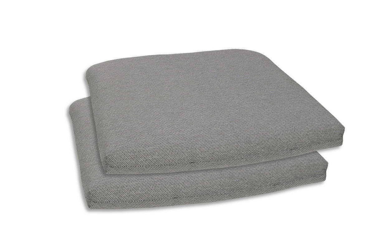GARTENSITZKISSENSET Uni  - Grau, Basics, Textil (40-47/5/45cm)