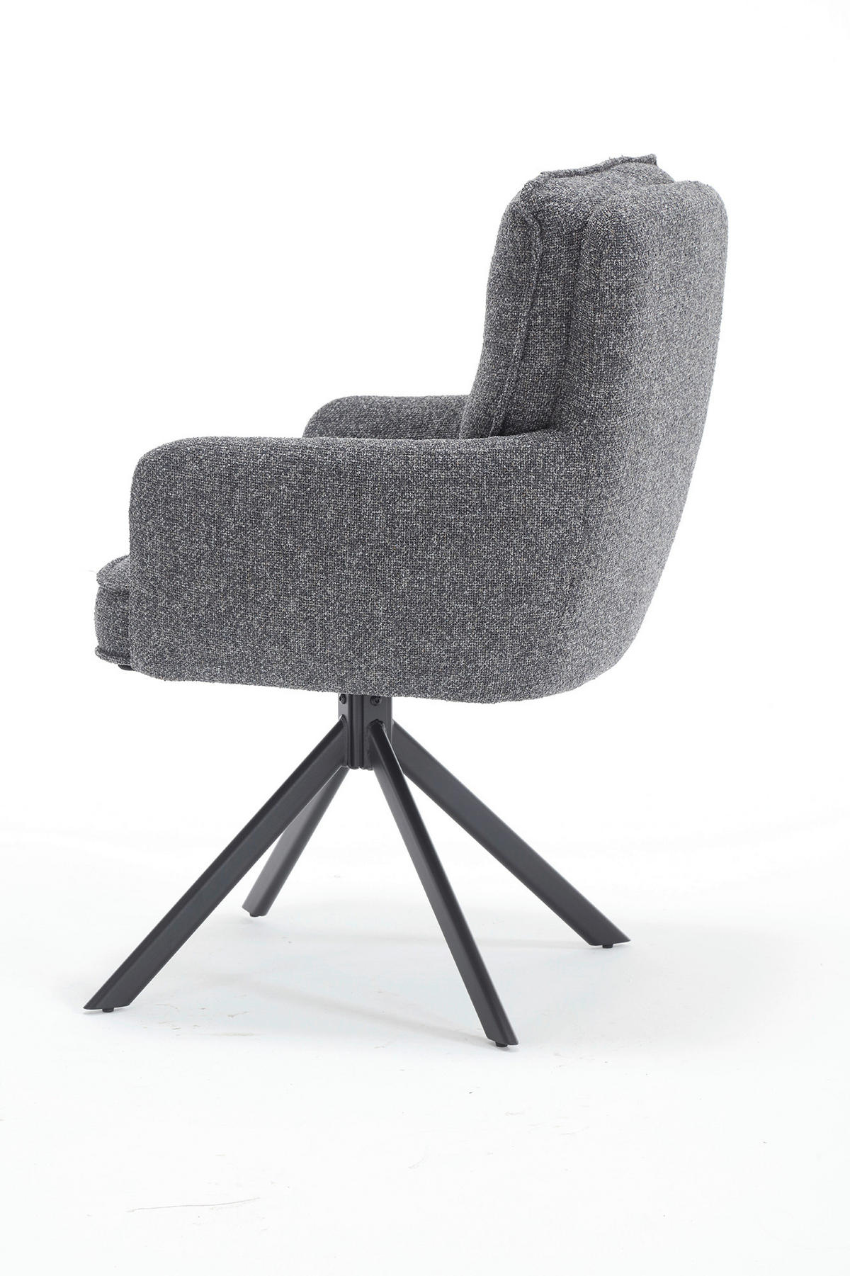 DREHSTUHL Struktur Anthrazit  - Anthrazit/Schwarz, MODERN, Textil/Metall (60/93/67cm) - Livetastic