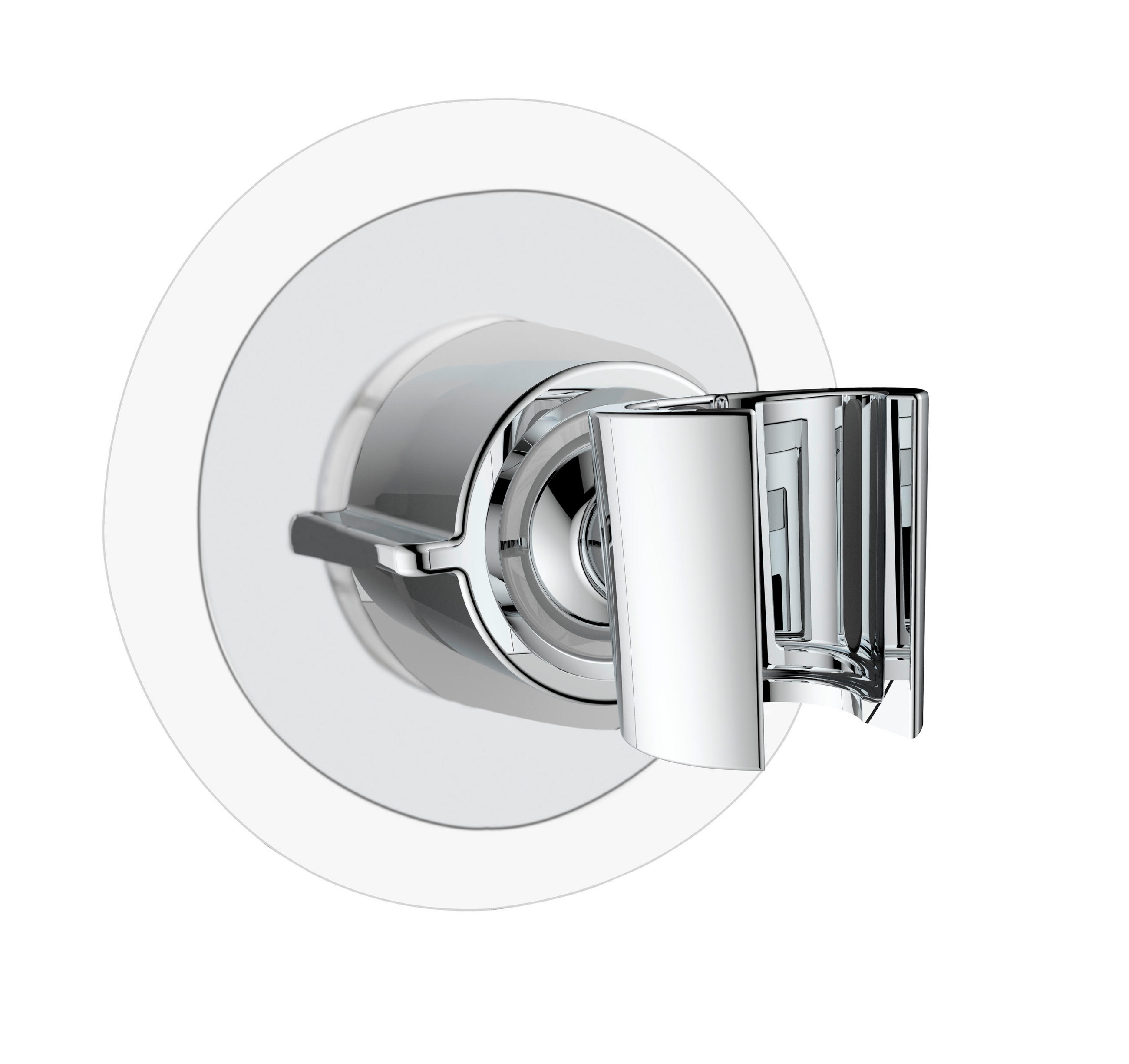 BRAUSEHALTERUNG   - Chromfarben, Basics, Kunststoff (8/7,5/8cm) - Wenko